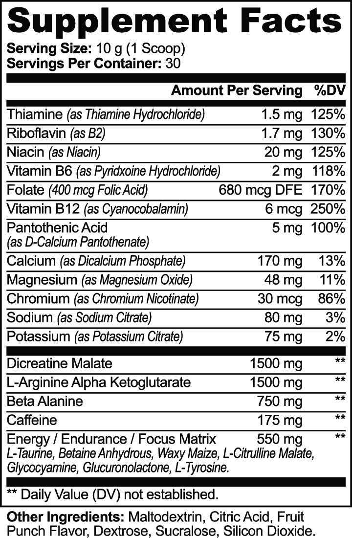 RAMPAGE Pre-Workout Powder (Fruit Punch)
